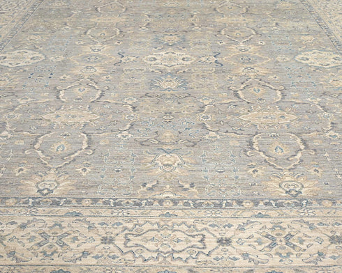 12x15 Zeigler Gray Afghan Hand Knotted Wool Area Rug